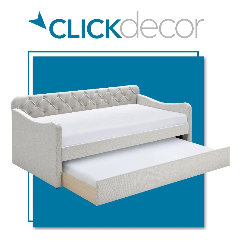 ClickDecor Carmina Tufted Daybed and Trundle Beige
