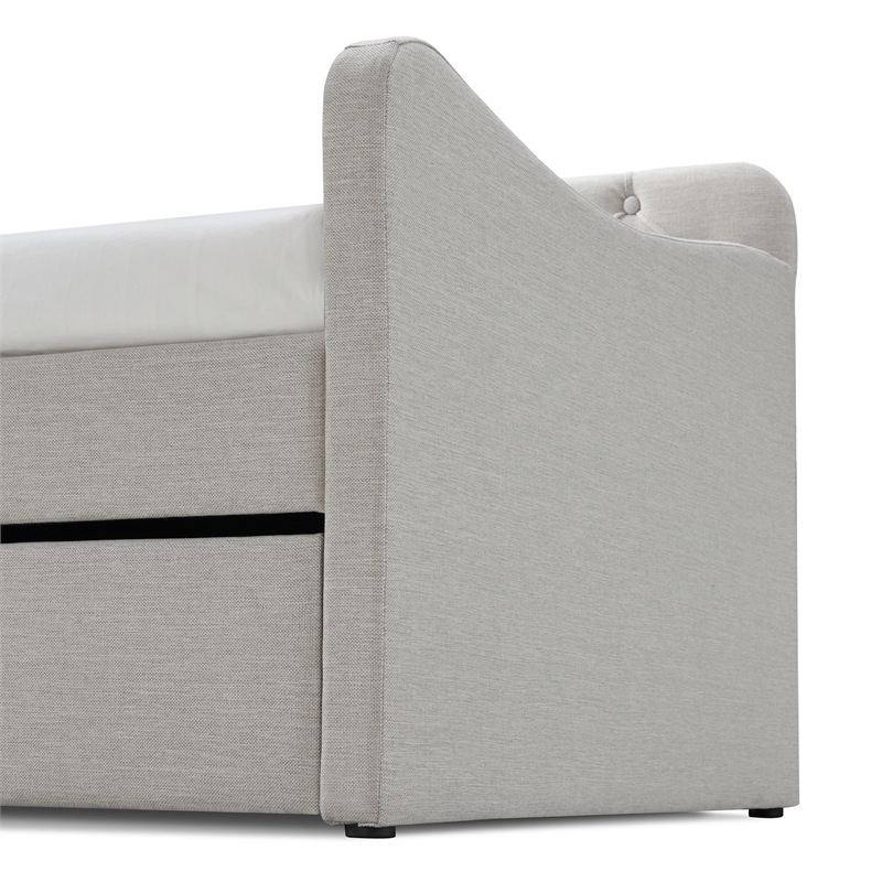 ClickDecor Carmina Tufted Daybed and Trundle Beige