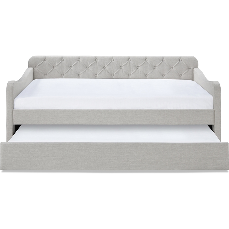 ClickDecor Carmina Tufted Daybed and Trundle Beige