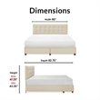 ClickDecor Edmond Storage Bed with Adjustable Height Headboard King Size Beige