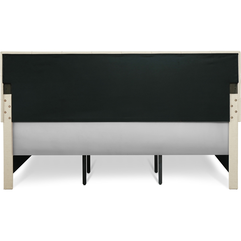 ClickDecor Edmond Storage Bed with Adjustable Height Headboard King Size Beige