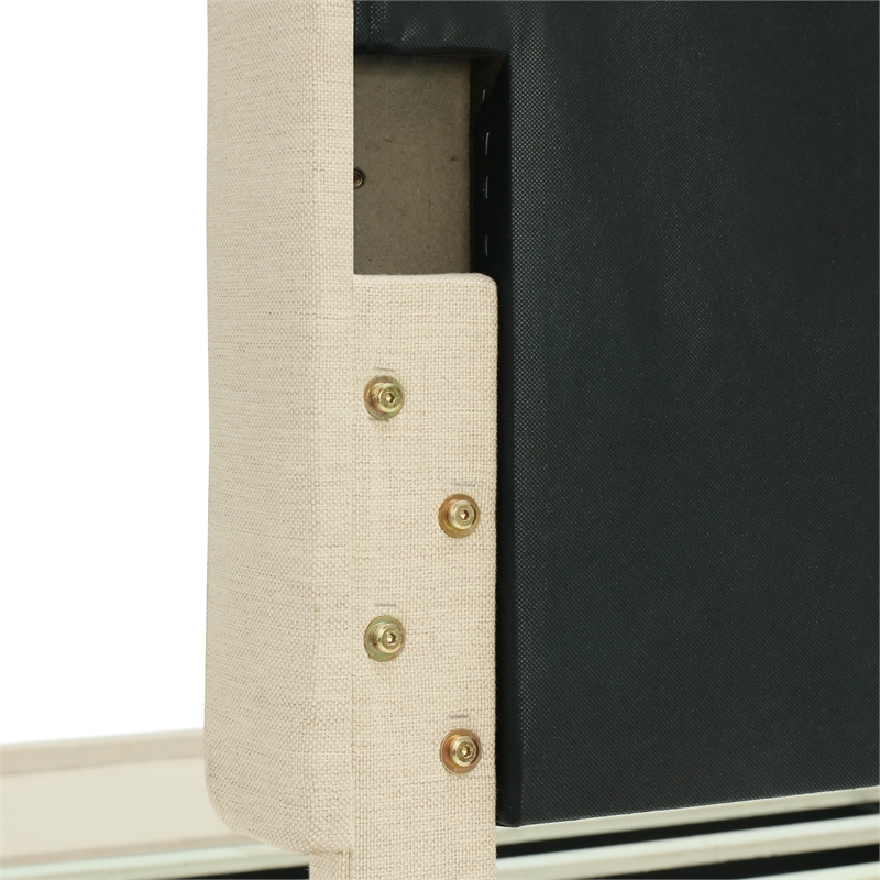 ClickDecor Edmond Storage Bed with Adjustable Height Headboard King Size Beige