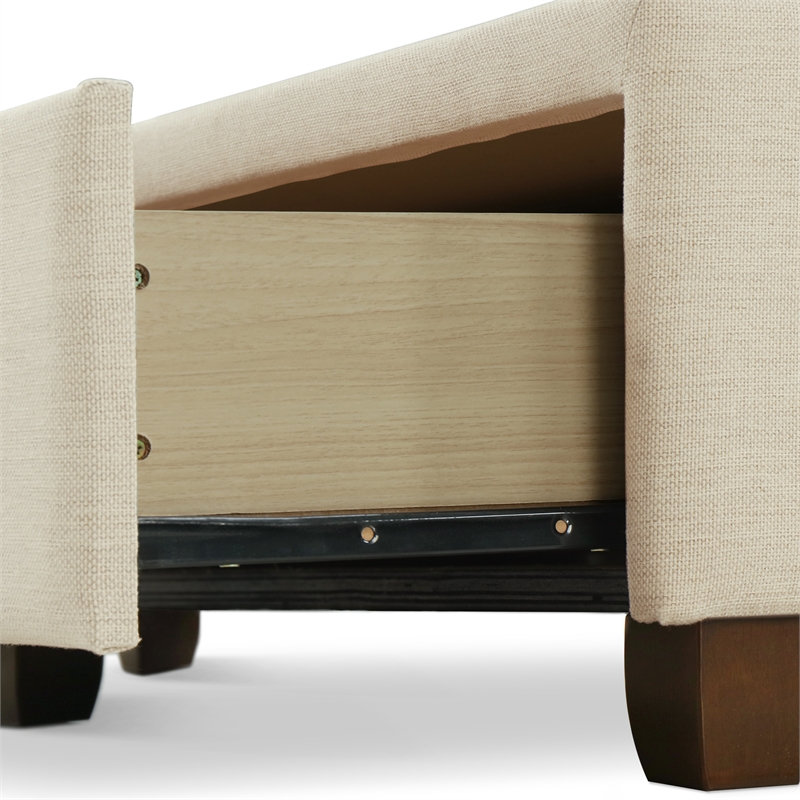 ClickDecor Edmond Storage Bed with Adjustable Height Headboard King Size Beige