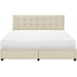 ClickDecor Edmond Storage Bed with Adjustable Height Headboard King Size Beige