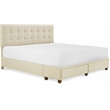 ClickDecor Edmond Storage Bed with Adjustable Height Headboard King Size Beige