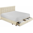 ClickDecor Edmond Storage Bed with Adjustable Height Headboard King Size Beige