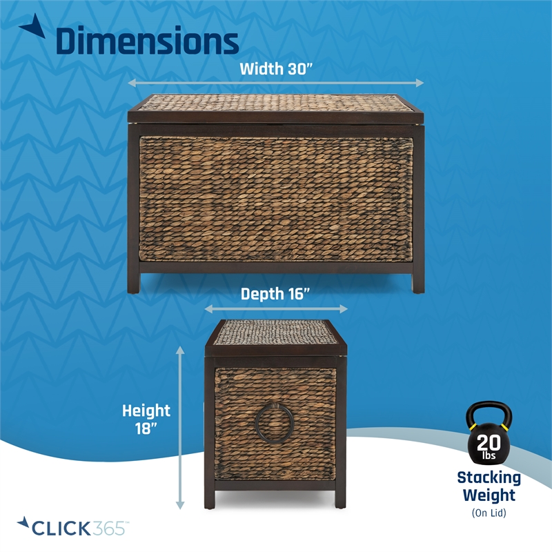 ClickDecor Wilson Farmhouse Wicker Trunk Acacia 30