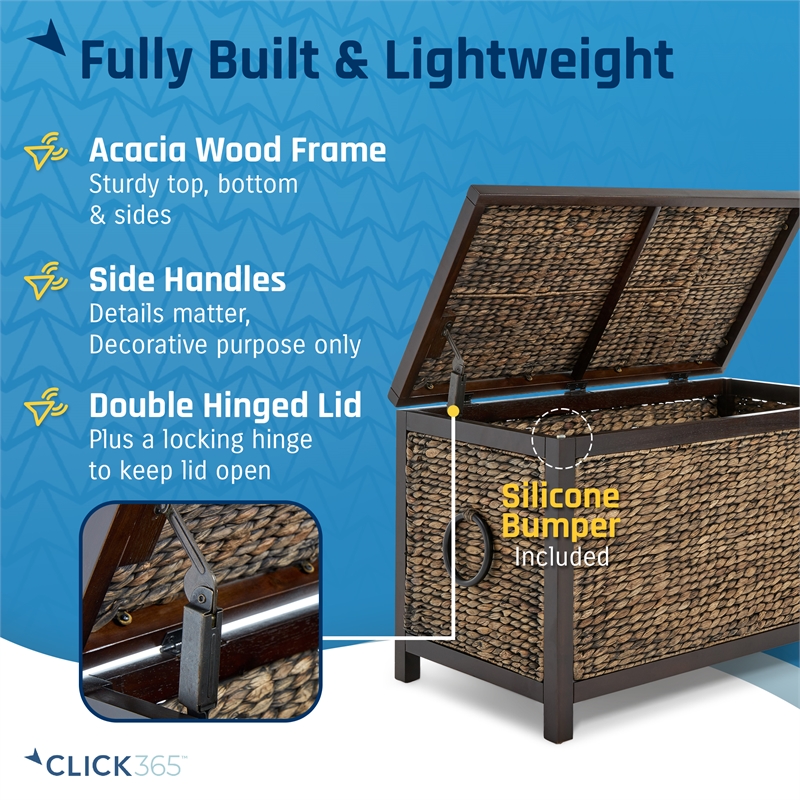 ClickDecor Wilson Farmhouse Wicker Trunk Acacia 30