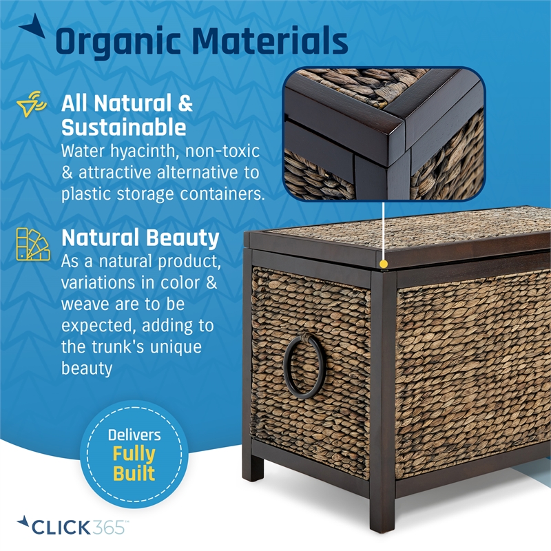 ClickDecor Wilson Farmhouse Wicker Trunk Acacia 30