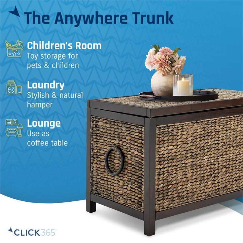 ClickDecor Wilson Farmhouse Wicker Trunk Acacia 30