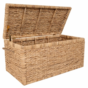 Click365 Storage Trunk Farmhouse Style Large Deep Woven Natural Wicker Chest