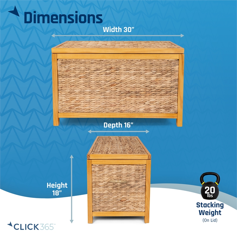 ClickDecor Wilson Farmhouse Wicker Trunk Acacia 30