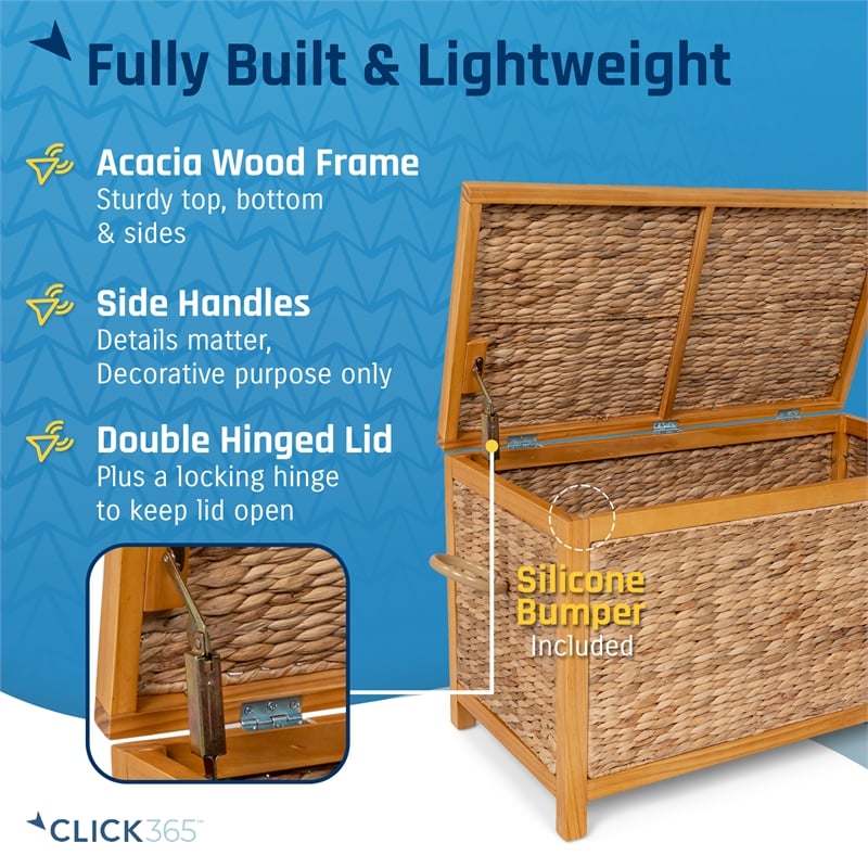 ClickDecor Wilson Farmhouse Wicker Trunk Acacia 30