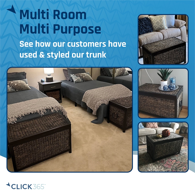 ClickDecor Wilson Farmhouse Wicker Trunk Acacia 30