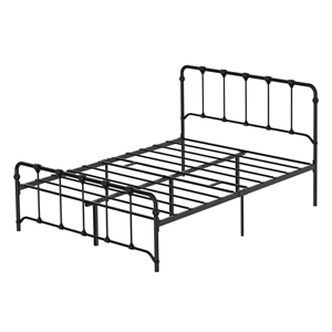 victorian full metal bed frame with headboard and mattress foundation