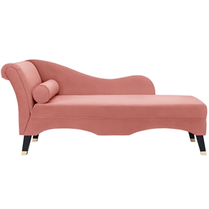 pink velvet upholstered lounge