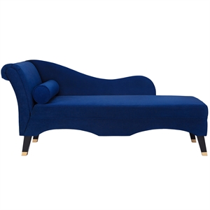 blue velvet upholstered lounge