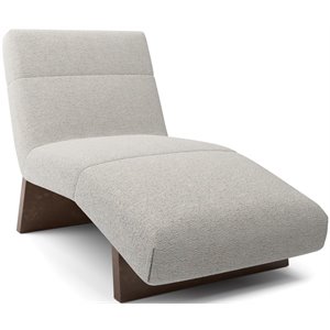 coda studio's landon chaise in white sheepskin fabric and solid wood frame
