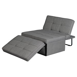 alexent 4-in-1 multi-function folding adjustable fabric sofa chair bed in ash