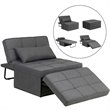 Alexent 4-in-1 Multi-Function Folding Adjustable Fabric Sofa Chair Bed in Gray