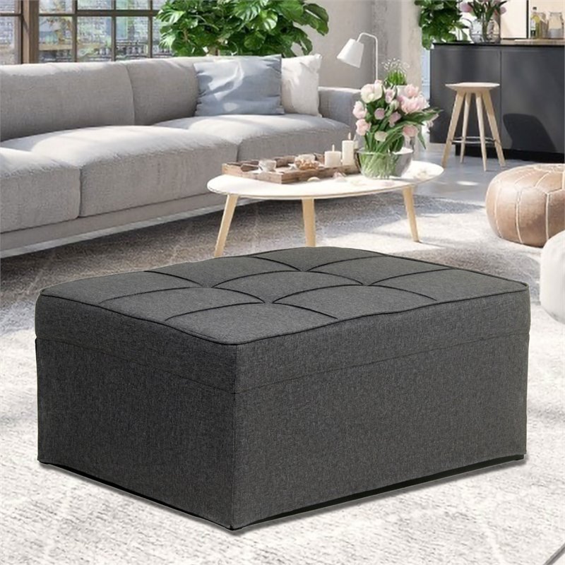 Alexent 4-in-1 Multi-Function Folding Adjustable Fabric Sofa Chair Bed in Gray