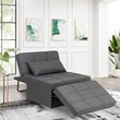 Alexent 4-in-1 Multi-Function Folding Adjustable Fabric Sofa Chair Bed in Gray