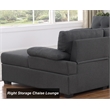 Alexent Sleeper Sectional Sofa Pull Out Bed w/ Storage Fabric Sofa Bed Dark Gray