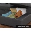 Alexent Sleeper Sectional Sofa Pull Out Bed w/ Storage Fabric Sofa Bed Dark Gray