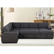 Alexent Sleeper Sectional Sofa Pull Out Bed w/ Storage Fabric Sofa Bed Dark Gray