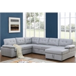 Alexent 5-Seat Modern Fabric Sleeper Sectional Sofa with Storage Gray