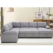 Alexent 5-Seat Modern Fabric Sleeper Sectional Sofa with Storage Gray