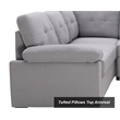 Alexent 5-Seat Modern Fabric Sleeper Sectional Sofa with Storage Gray