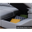 Alexent 5-Seat Modern Fabric Sleeper Sectional Sofa with Storage Gray