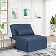 Alexent 4-in-1 Multi-Function Folding Adjustable Fabric Sofa Chair Bed in Blue