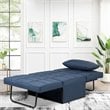 Alexent 4-in-1 Multi-Function Folding Adjustable Fabric Sofa Chair Bed in Blue
