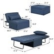 Alexent 4-in-1 Multi-Function Folding Adjustable Fabric Sofa Chair Bed in Blue