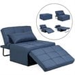 Alexent 4-in-1 Multi-Function Folding Adjustable Fabric Sofa Chair Bed in Blue