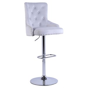 Alexent 43.7&quot-51.6&quot Adjustable Swivel Velvet Bar Stools in Ash (Set of 2)