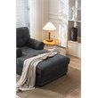Alexent Calma Modern Linen Fabric Indoor Chaise Lounge in Gray