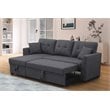 Alexent 3-Seat Modern Fabric Sleeper Sectional Sofa with Storage in Dark Gray