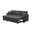 Alexent 3-Seat Modern Fabric Sleeper Sectional Sofa with Storage in Dark Gray