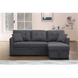Alexent 3-Seat Modern Fabric Sleeper Sectional Sofa with Storage in Dark Gray