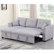 Alexent 3-Seat Modern Fabric Sleeper Sectional Sofa with Storage in Ash