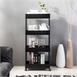 Alexent 4-Tier Plastic Storage Organizer Rolling Cart with Slim Shelves in Black