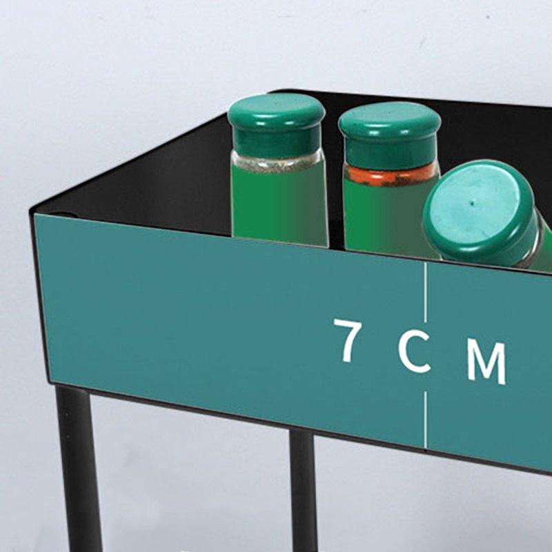 Alexent 4-Tier Plastic Storage Organizer Rolling Cart with Slim Shelves in Black