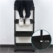 Alexent 4-Tier Plastic Storage Organizer Rolling Cart with Slim Shelves in Black