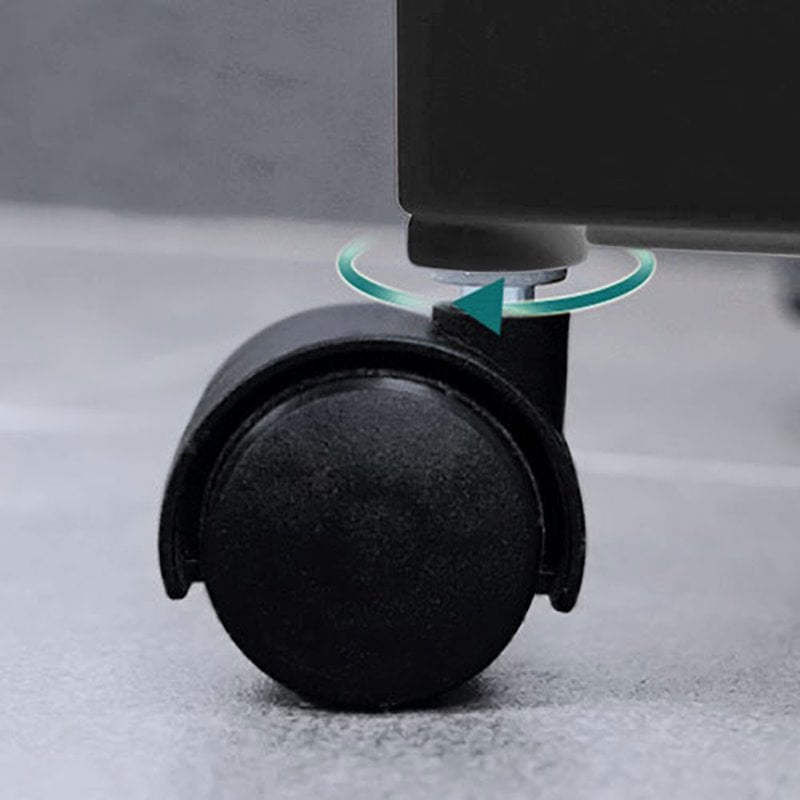 Alexent 4-Tier Plastic Storage Organizer Rolling Cart with Slim Shelves in Black