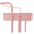 Alexent 4-Tier Plastic Storage Organizer Rolling Cart with Slim Shelves in Pink
