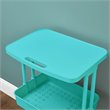 Alexent 2-Tier Table Top Plastic Storage Trolley Rolling Cart Organizer in Blue