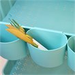 Alexent 2-Tier Table Top Plastic Storage Trolley Rolling Cart Organizer in Blue